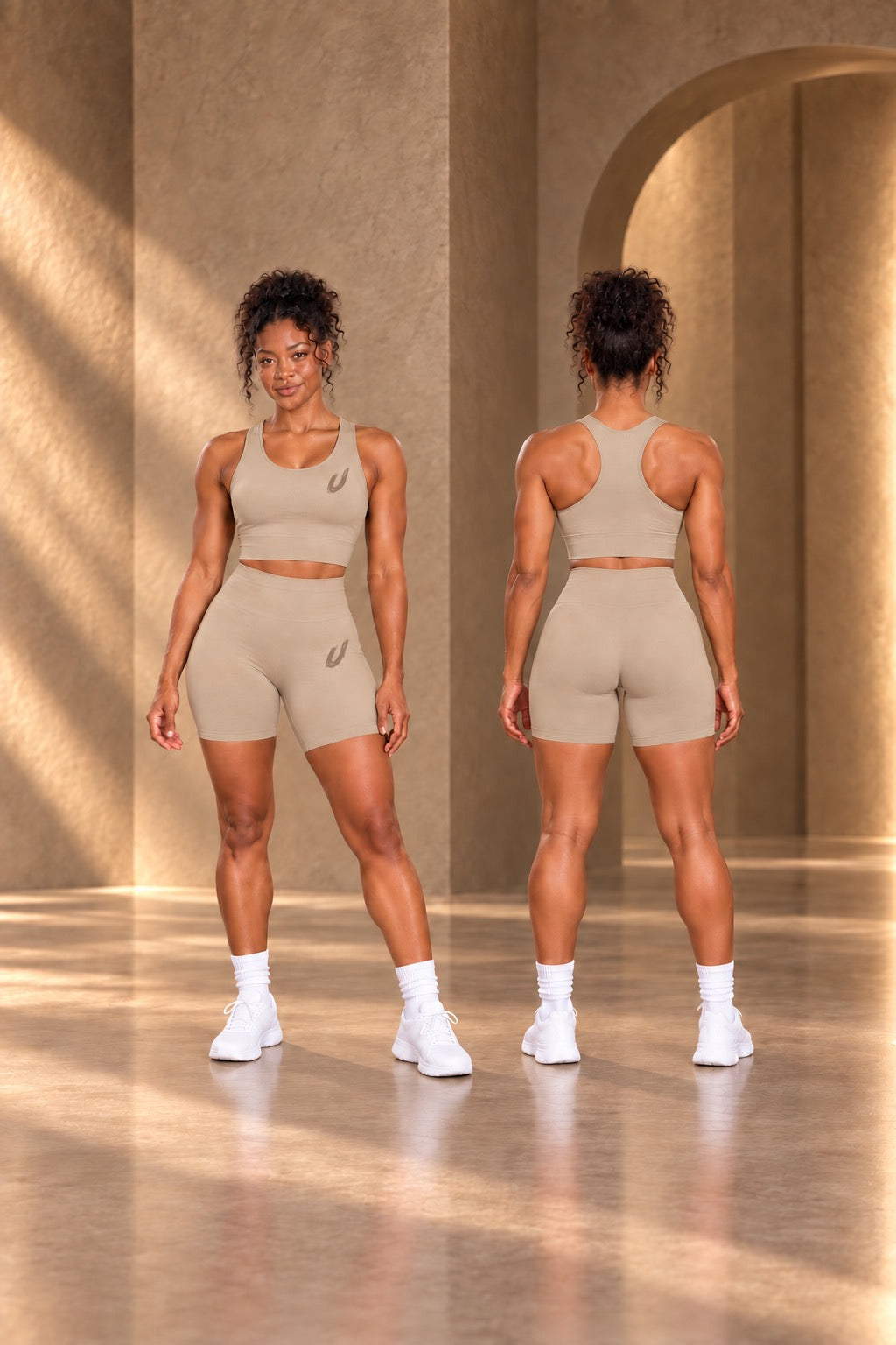 Athletic Shorts - Beige