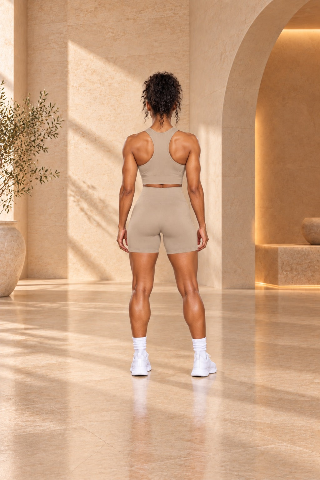 Athletic Tank Top  - Beige